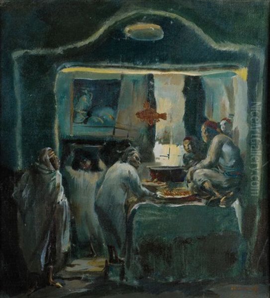 Cuisine A Tunis Oil Painting by Alexander Evgenievich Iacovleff