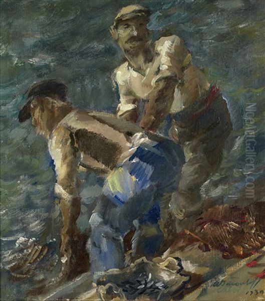 The Fishermen Oil Painting by Alexander Evgenievich Iacovleff