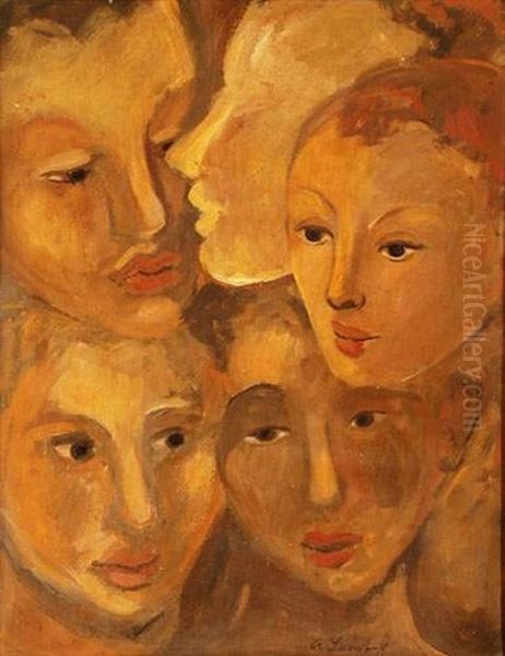 Visages Oil Painting by Alexander Evgenievich Iacovleff