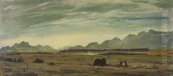 A Mountainous Desert Plain Oil Painting by Alexander Evgenievich Iacovleff