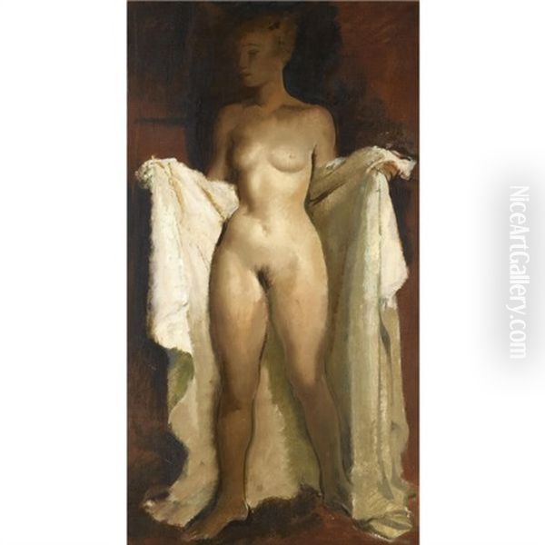 Standing Nude Oil Painting by Alexander Evgenievich Iacovleff