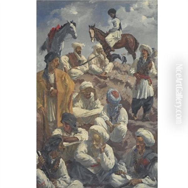 Afghans Oil Painting by Alexander Evgenievich Iacovleff