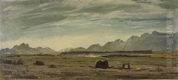 A Mountainous Desert Plain Oil Painting by Alexander Evgenievich Iacovleff