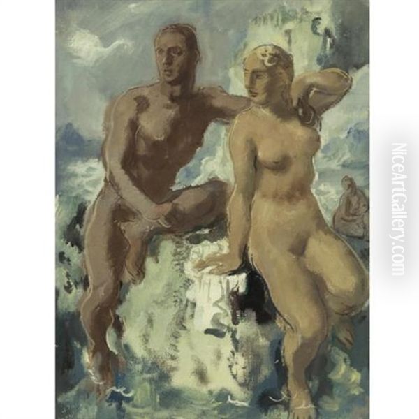 Triton And Nereide, Capri by Alexander Evgenievich Iacovleff