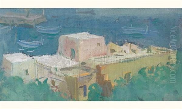 Port De Calvi Oil Painting by Alexander Evgenievich Iacovleff