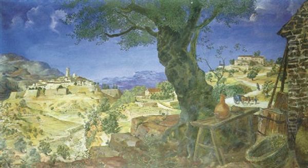 Vue De Grasse Oil Painting by Alexander Evgenievich Iacovleff