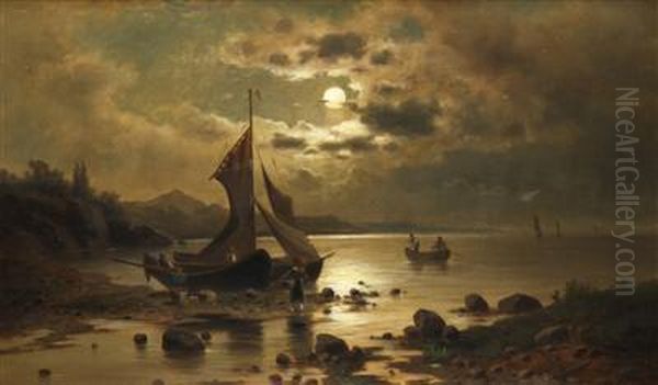 A Bay Near Quarnero Oil Painting by Ludvik Bartak