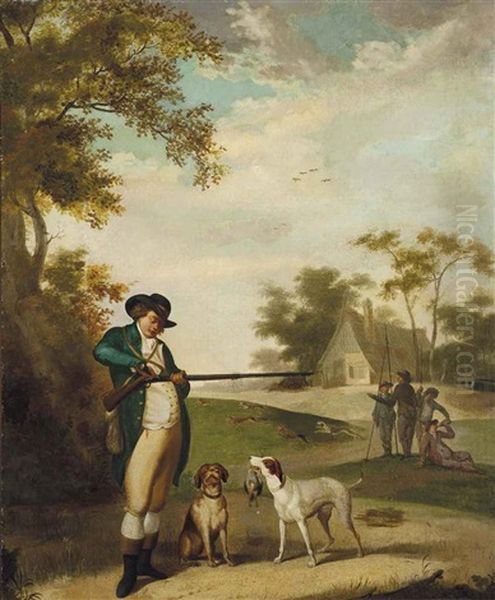 A Day's Hunting Oil Painting by Julius Caesar Ibbetson