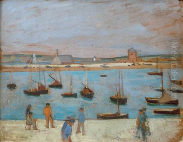 Locquirec, Le Port De Peche Oil Painting by Henri Gabriel Ibels