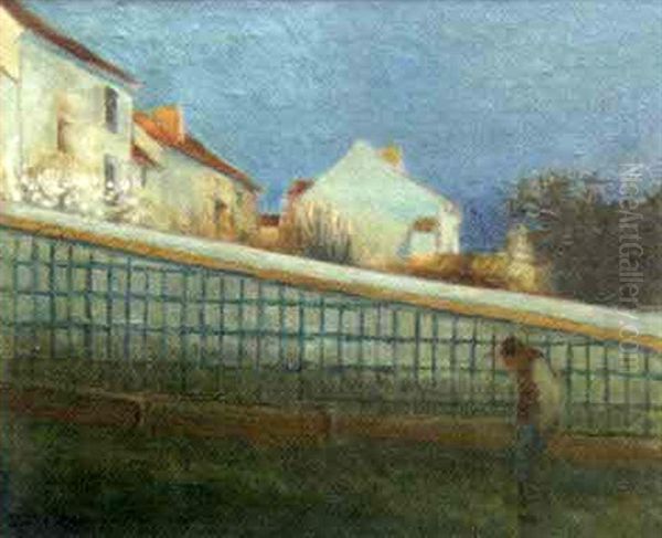 Au Jardin, Le Soir, Paysage Parisien De Vaugirard Oil Painting by Henri Gabriel Ibels