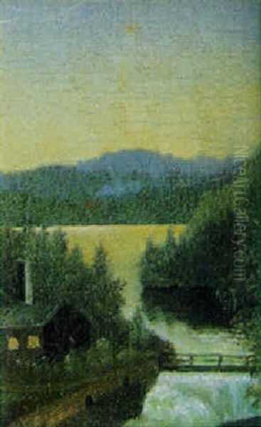 Hus Vid Fors Oil Painting by Henrik Ibsen