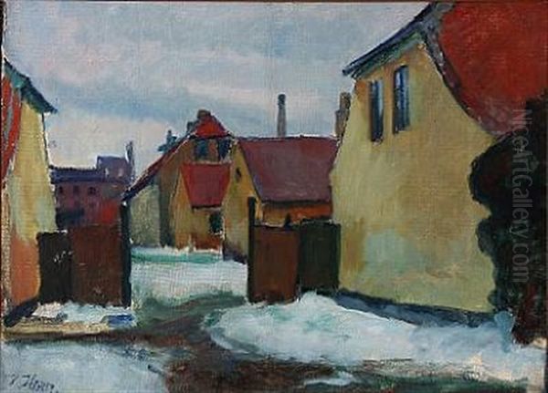 Winter Scene Oil Painting by Immanuel Ibsen