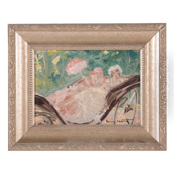 Ladies In A Carriage Oil Painting by Louis Icart