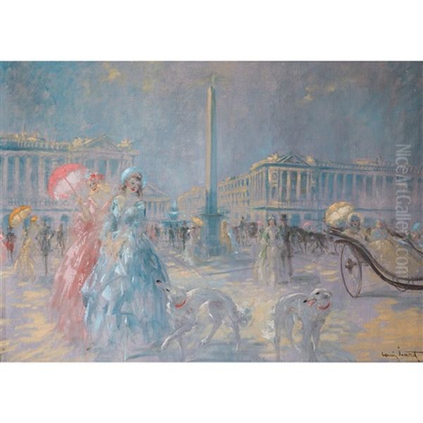 Apres Midi Place De La Concorde Oil Painting by Louis Icart