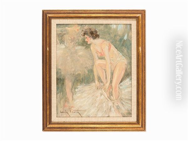 Danseuses De Cirque S'habillant Oil Painting by Louis Icart