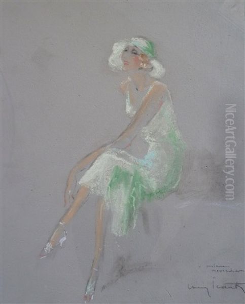 Elegante Assise Oil Painting by Louis Icart