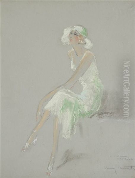 Elegante Assise Oil Painting by Louis Icart