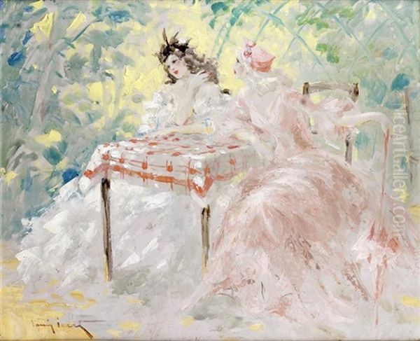 La Collation Dans Le Jardin by Louis Icart