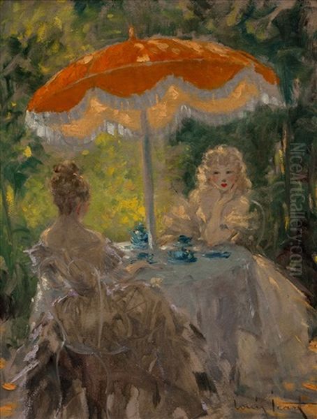 The Au Jardin Oil Painting by Louis Icart