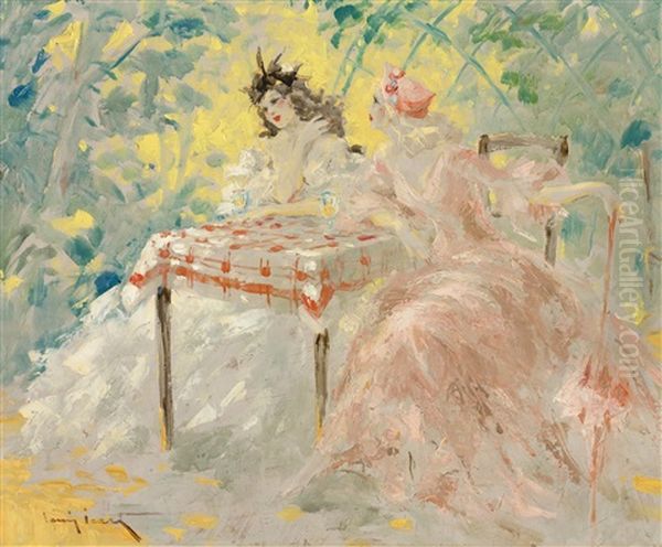 Sous Les Tonnelles Oil Painting by Louis Icart