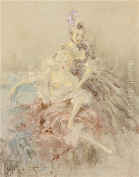 D'apres Fragonard Oil Painting by Louis Icart