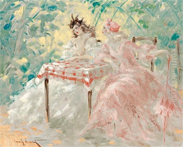 Sous Les Tonnelles Oil Painting by Louis Icart