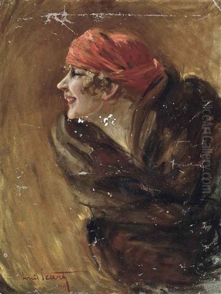 Fanny Volmers Oil Painting by Louis Icart