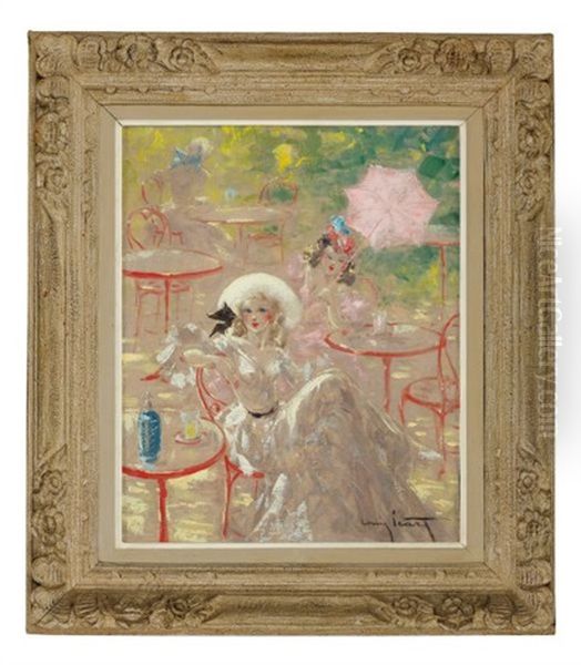 Cafe Au Bois Oil Painting by Louis Icart