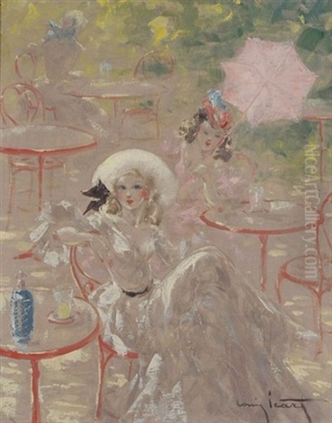 Cafe Au Bois Oil Painting by Louis Icart