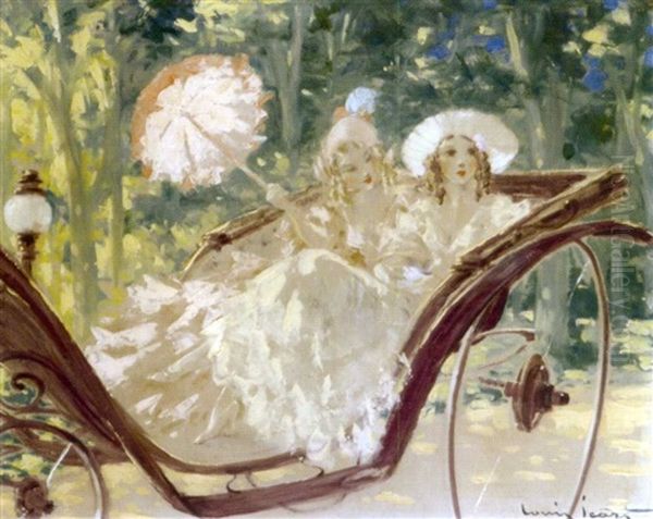 Promenade Au Bois Oil Painting by Louis Icart