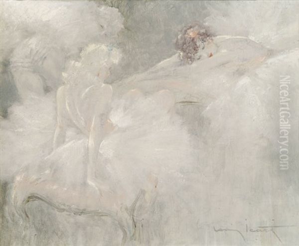 Attitudes (danseuses) Oil Painting by Louis Icart