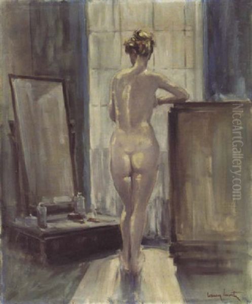 Femme Nue A Sa Toilette Oil Painting by Louis Icart