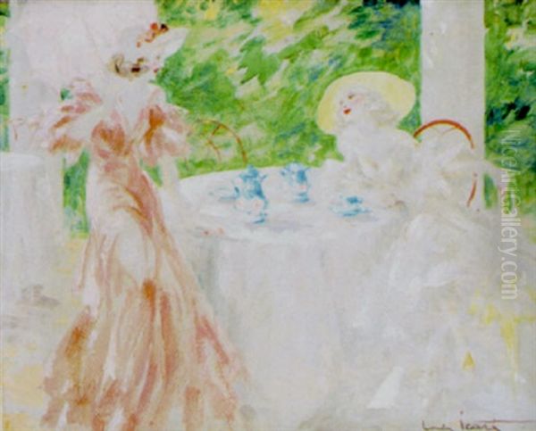 Deux Elegantes Au The Oil Painting by Louis Icart