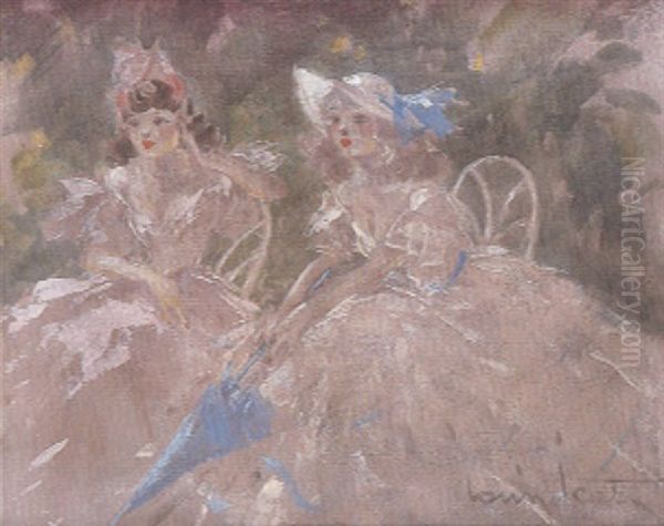 Les Jeunes Filles Au Jardin Oil Painting by Louis Icart