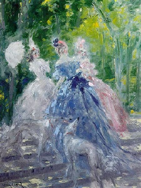 Rendez-vous Dans Un Parc Oil Painting by Louis Icart