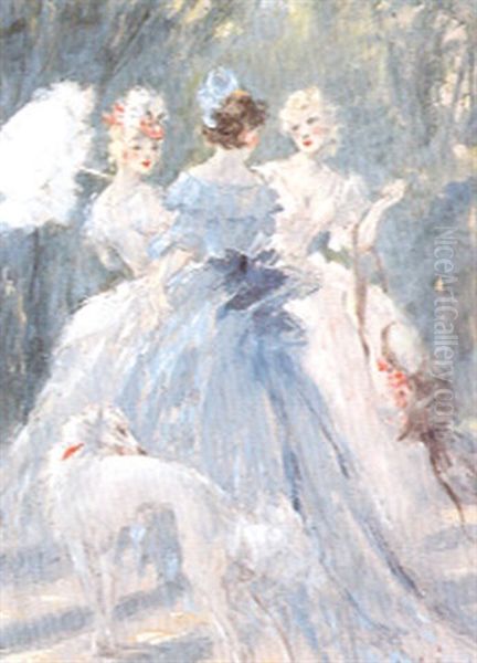 Dans Le Parc Oil Painting by Louis Icart