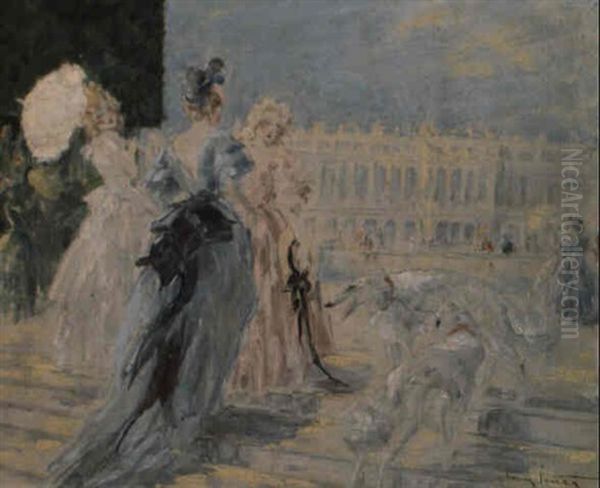 Apres-midi A Versailles Oil Painting by Louis Icart