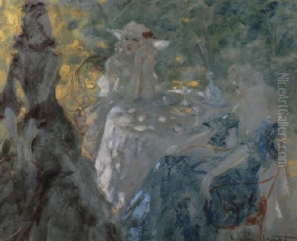 Fin De Dejeuner Oil Painting by Louis Icart