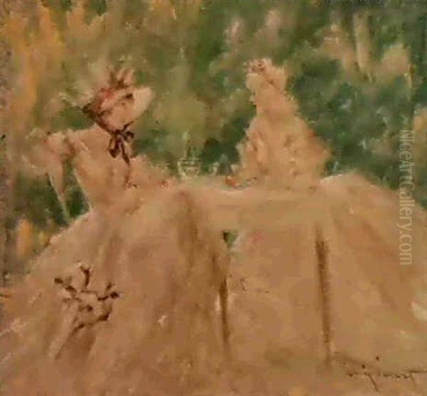 'a La Guinguette' Oil Painting by Louis Icart