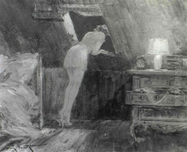 A La Lucarne Oil Painting by Louis Icart