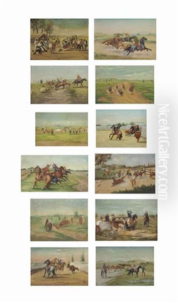 Charro Paintings (12 Works) Oil Painting by Ernesto Icaza