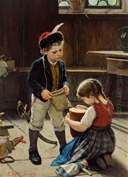 Kinderspiele Oil Painting by Gustav Igler