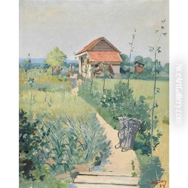 Sonniger Gartenweg Oil Painting by Jean Daniel Ihly