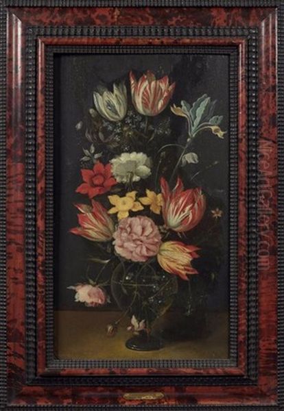 Paire De Bouquets De Fleurs Oil Painting by Catharina Ijkens