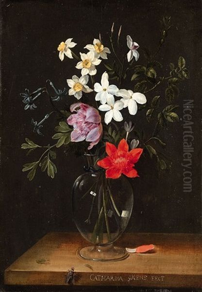 A Floral Still Life Oil Painting by Catharina Ijkens