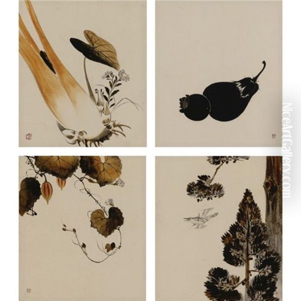 Untitled (14 Works In 7 Frames) Oil Painting by Taishin Ikeda