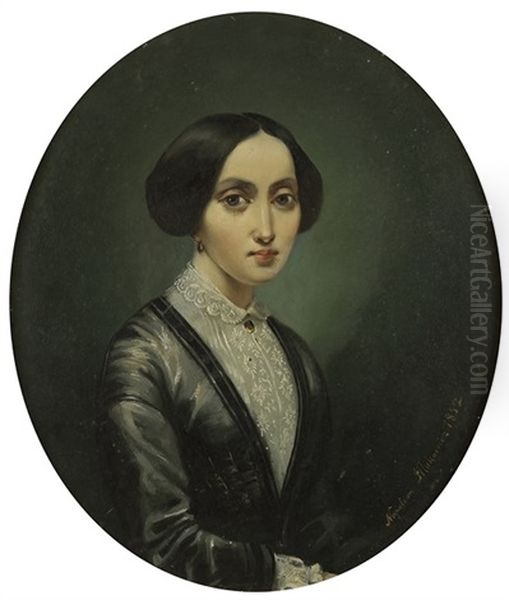 Portrait D'une Noble Oil Painting by Napoleon Illakowicz