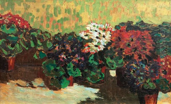 Geraniums Oil Painting by Arthur Illies