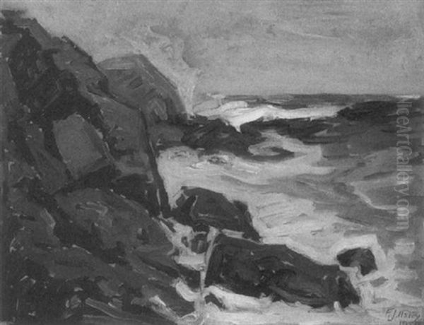 Cape Elizabeth Oil Painting by Frederick J(ulian) Ilsey