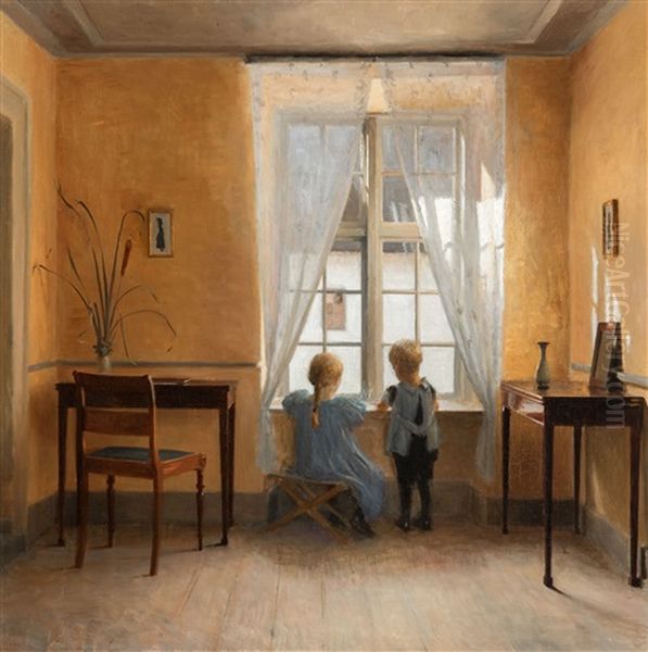 By The Window Oil Painting by Peter Vilhelm Ilsted